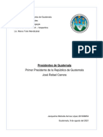 Primer Presidente de La República de Guatemala Rafael Carrera