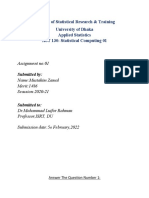 Institute of Statistical Research & Training University of Dhaka Applied Statistics AST 130: Statistical Computing 01