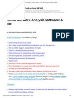 Social Network Analysis Softwar A List - Monitoring and Evaluation NEWS