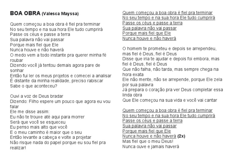 Boa Obra | PDF
