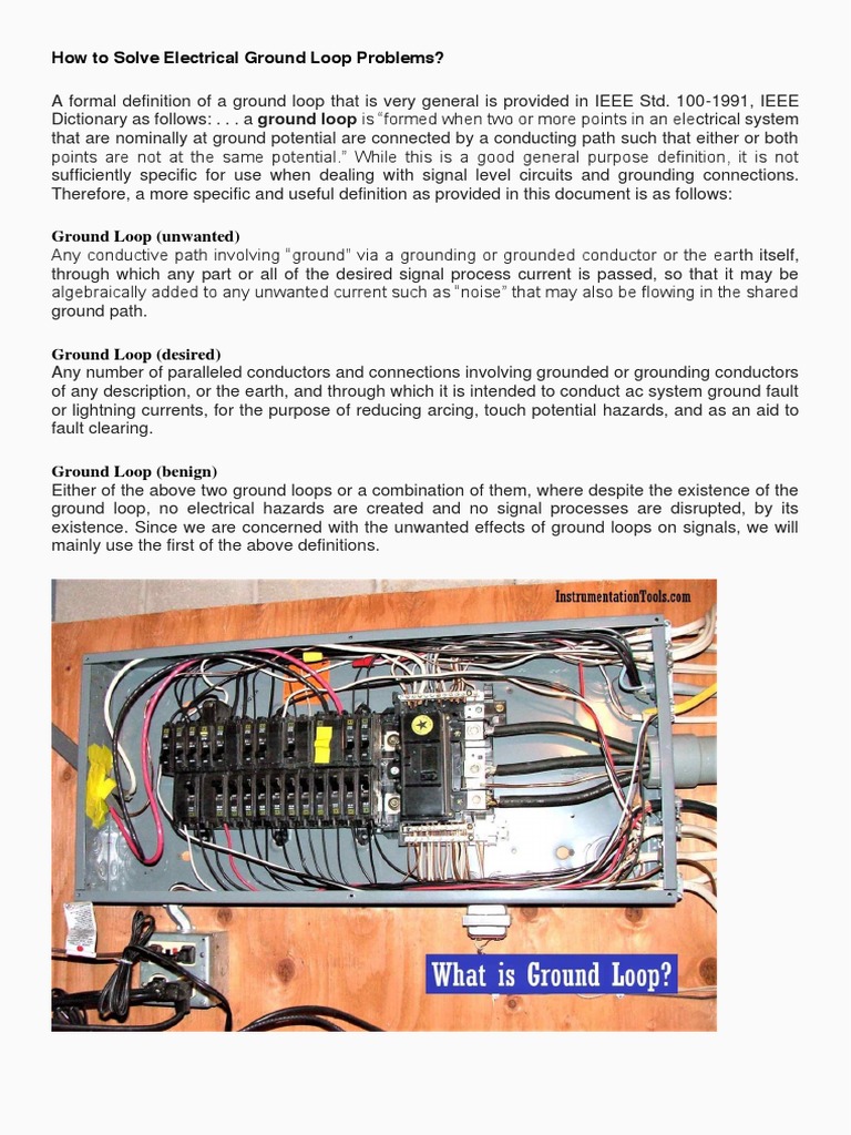 How To Solve Electrical Ground Loop Problems Download Free PDF