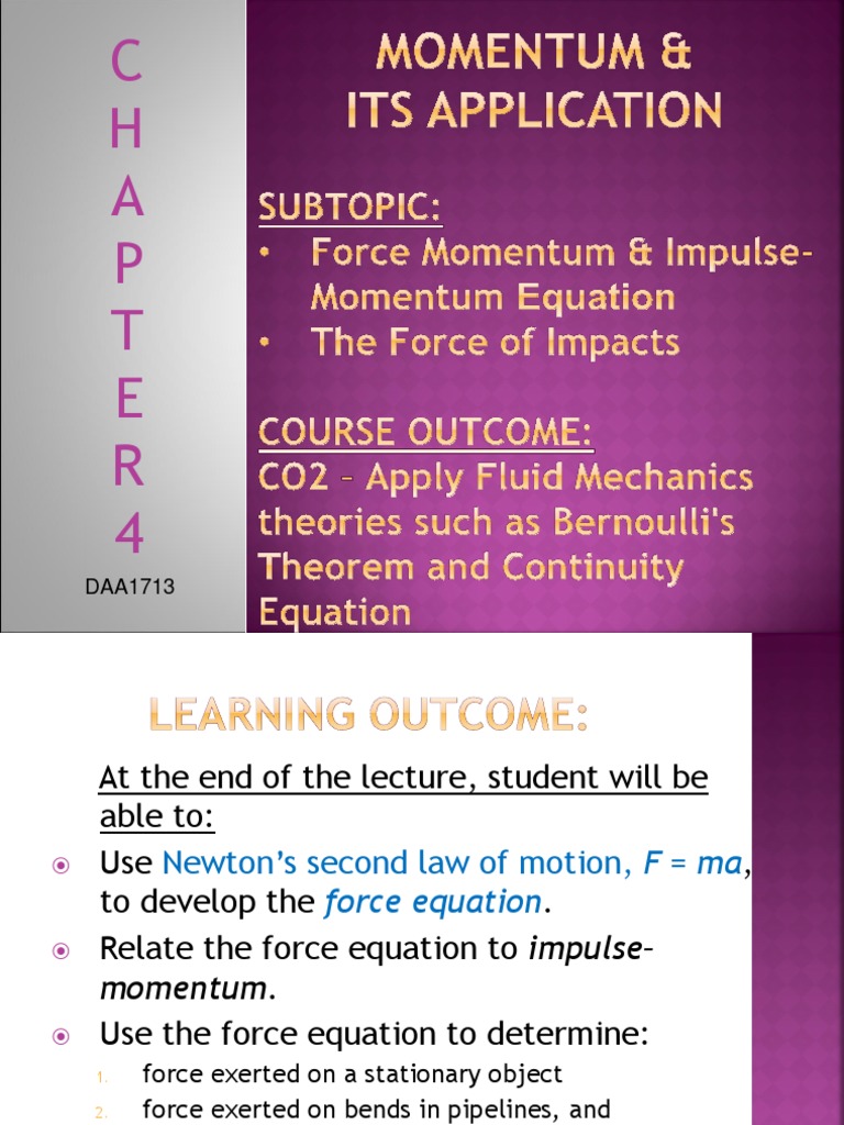 Force and Impulse-Momentum in Fluids | PDF | Force | Fluid Dynamics