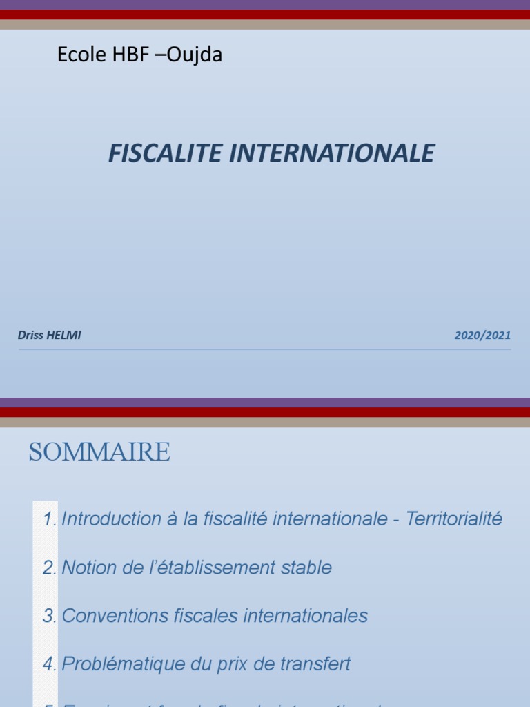 Fiscalité Internationale au Maroc | PDF | Impôt sur le revenu | Impôts
