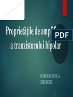Proprietățile de Amplificare A Tranzistorului Bipolar