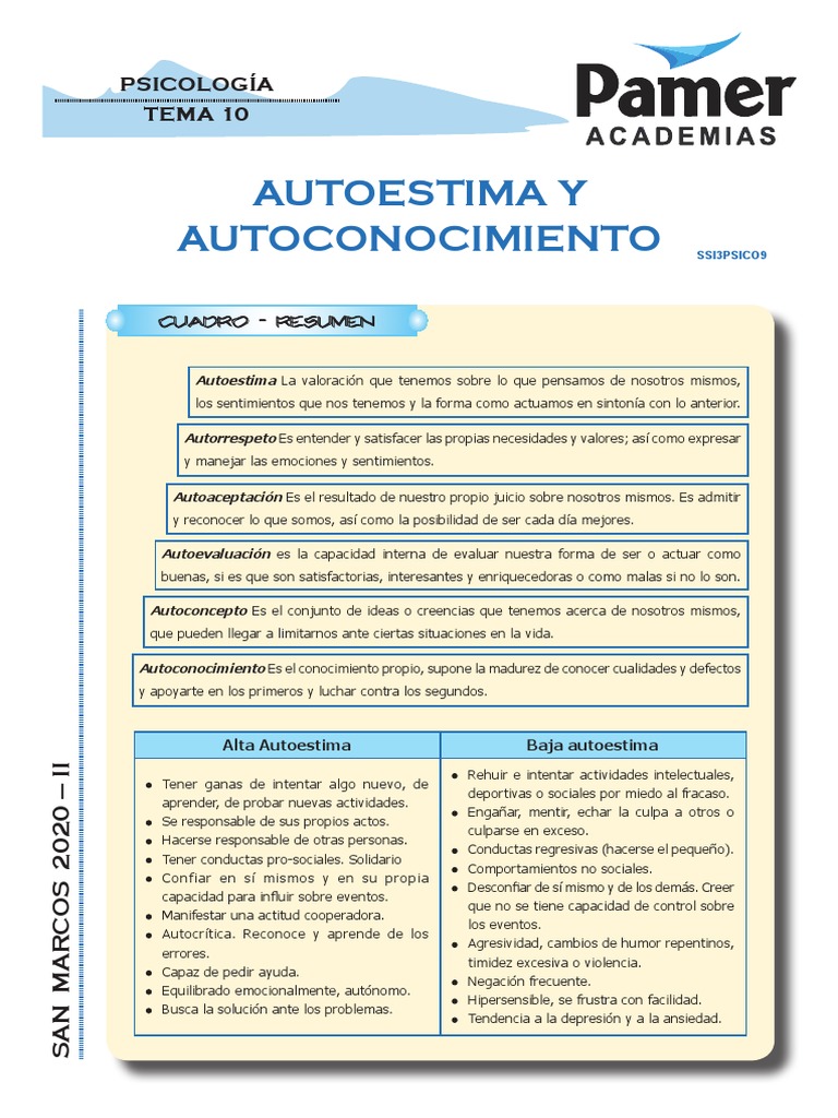 Autoconocimiento y Autoestima en Adultos | PDF | Autoestima ...