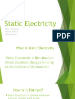 Static Electricity: Class: 9 Decarteret Teacher: R.Arnett Subject: Physics