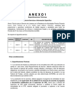 ANEXO 1 ESPECIFICACIONES TECNICAS Servicio de Limpieza 2022