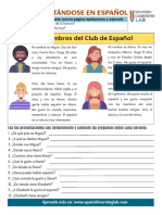 Presentandose en Espanol Meeting People in Spanish PDF Worksheet