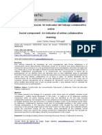 El Componente Social. Un Indicador Del Trabajo Colaborativo Online Social Component. An Indicator of Online Collaborative Learning