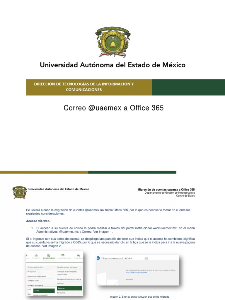 Guia de Acceso Al Correo Institucional Uaemex 2022 | PDF | Contraseña |  Tecnologías de la información