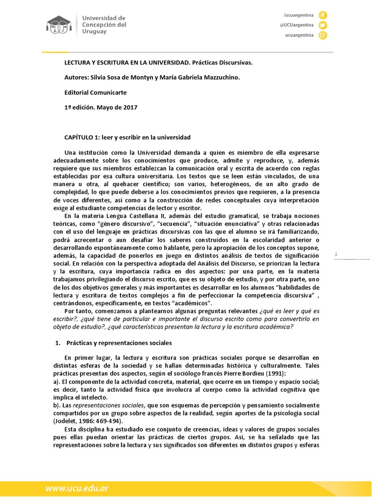 Lectura y escritura en la universidad | PDF | Aprendizaje | Escritura