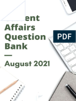 Current Affairs Question Bank August 2021