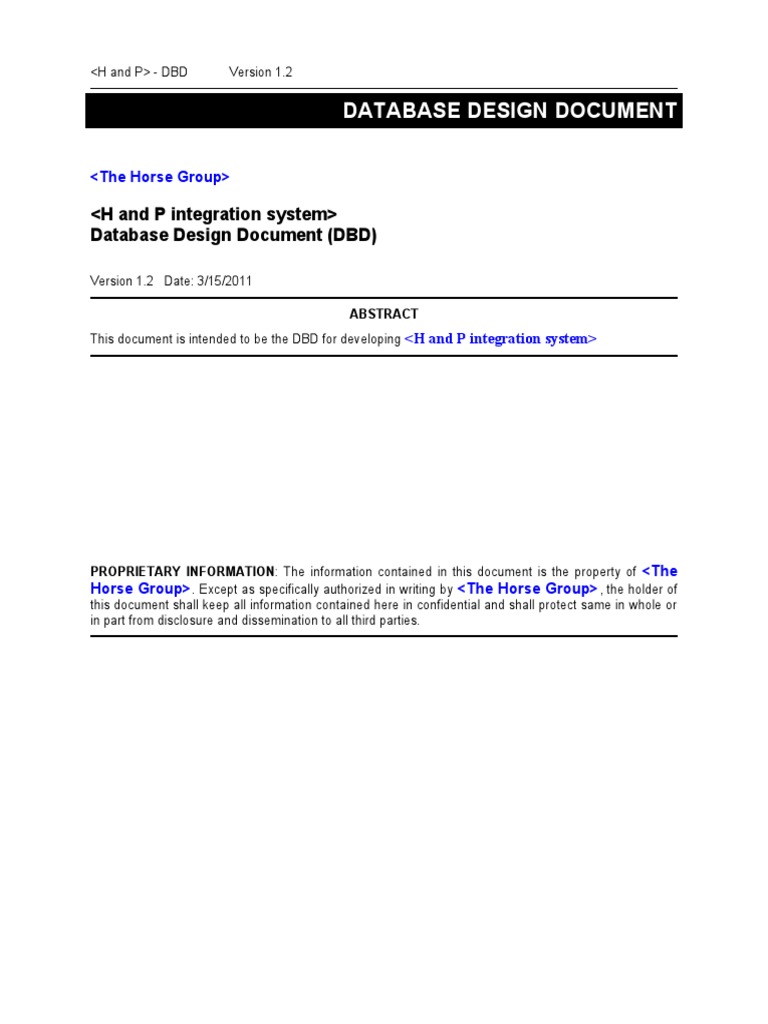 H and P Database Design Overview | PDF | Databases | Database Schema