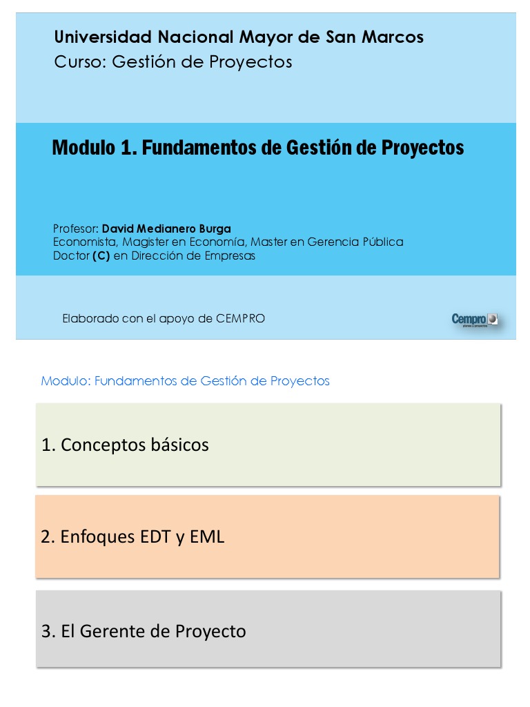 Fundamentos de Gestion de Proyectos - 01 Nov 20 PDF | PDF | Gestión de ...