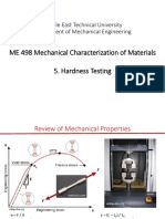 ME 498 Mechanical Characterization of Materials 5. Hardness Testing