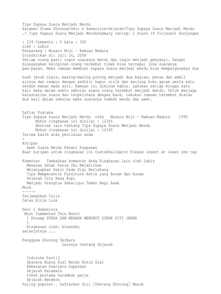 Tips Supaya Suara Menjadi Merdu Pdf