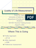 Quality of life measurement techniques