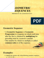 Geometric Sequences: Prepared By: Ms. Leah Rose Ducut