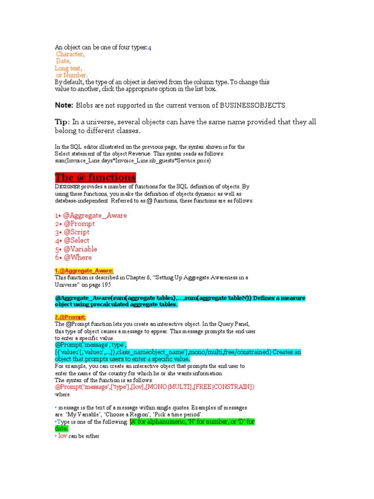 @functions | PDF | Relational Database | Visual Basic For Applications