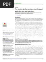 Ten Simple Rules For Reading A Scientific Paper: Computational Biology