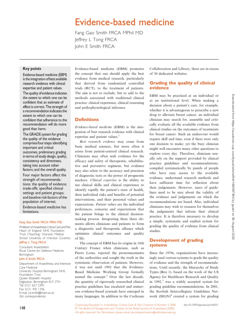 Evidence Based Medicine PDF Evidence Based Medicine Randomized