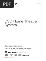 DVD Home Theatre System: Operating Instructions DAV-HDX285 / HDX585 / HDX685