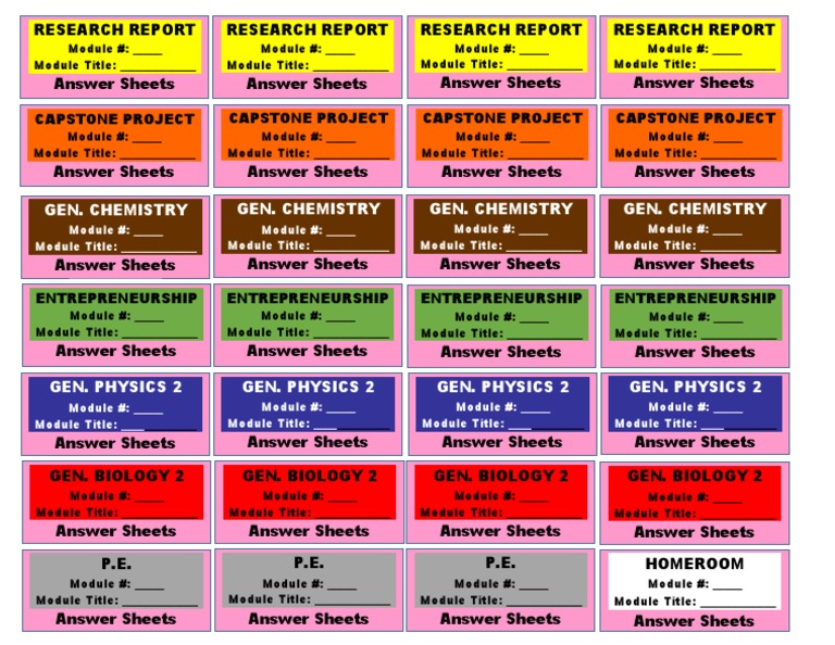 2ND SEM Answer Sheet Tabbings | PDF | Physical Sciences | Natural Sciences