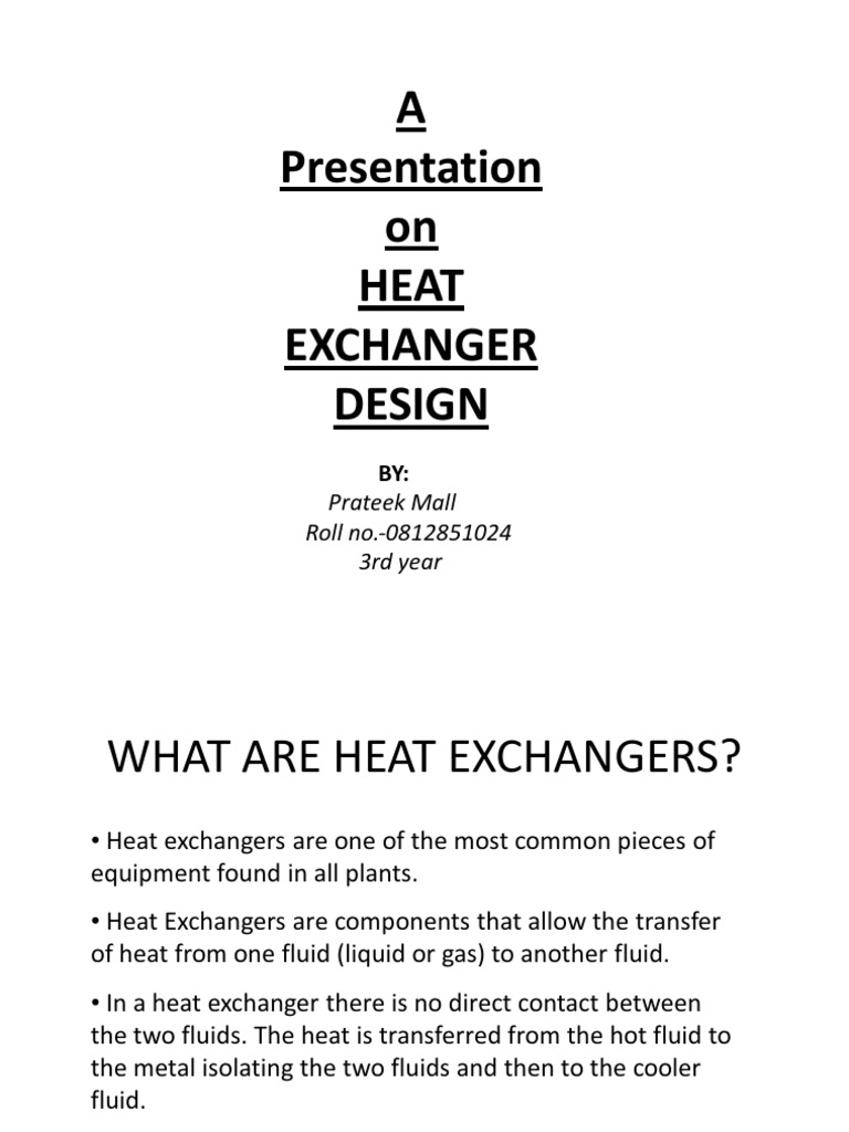 Heat Exchanger Design | PDF | Heat Exchanger | Pipe (Fluid Conveyance)