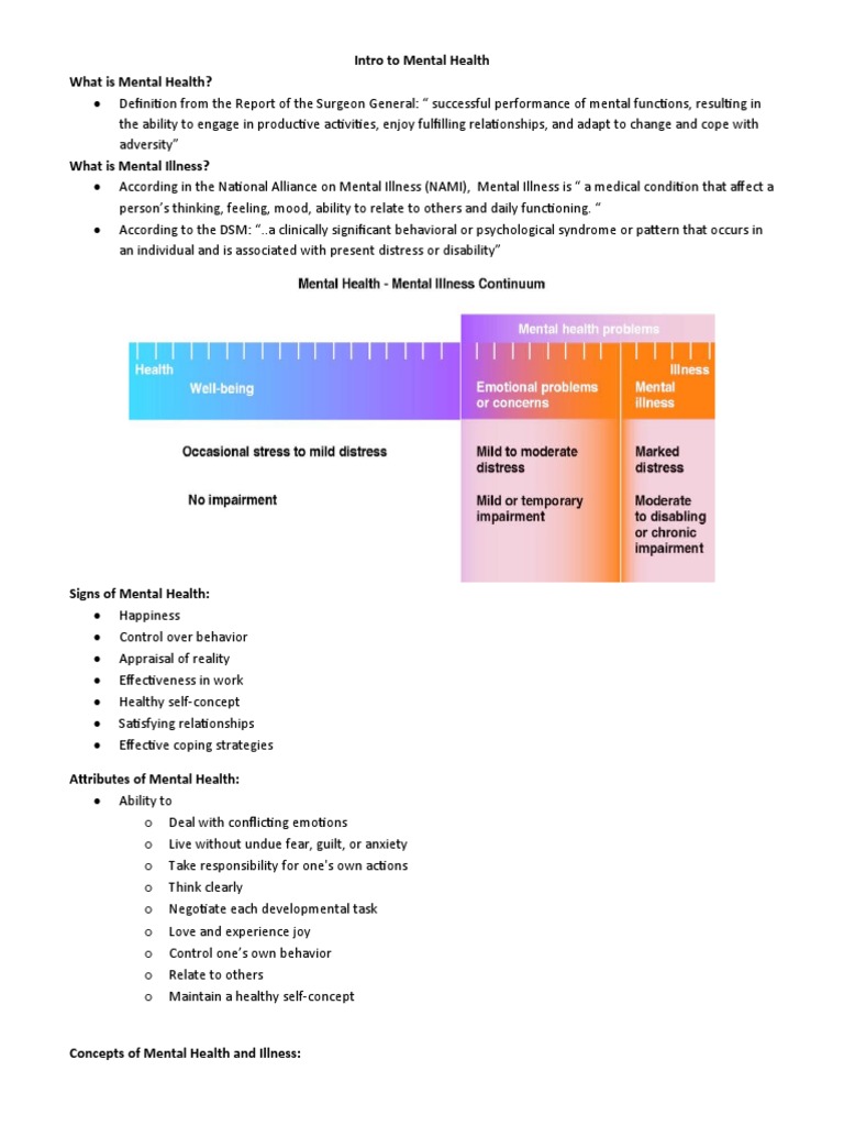 Understanding Mental Health Basics | PDF | Mental Disorder | Diagnostic ...