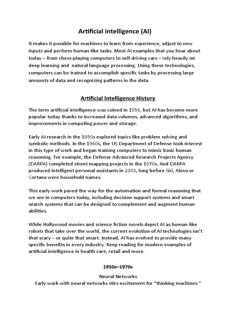 Artificial Intelligence | PDF | Intelligence (AI) & Semantics ...