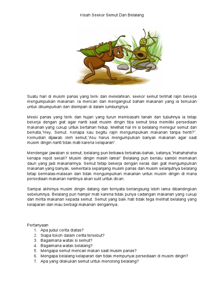 Semut Dan Belalang | PDF | Sains & Matematika | Fiksi Umum