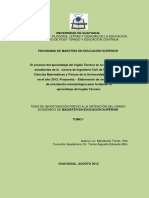 El Proceso Del Aprendizaje Del Inglés Técnico en La Formación de Los Estudiantes de La Carrera de Ing. Civil Univ. de Guayaquil