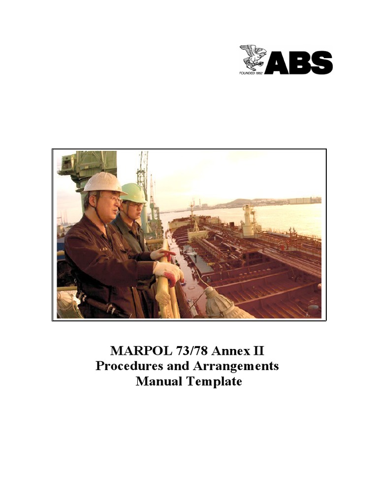 MARPOL 73/78 Annex II Procedures and Arrangements Manual Template | PDF ...