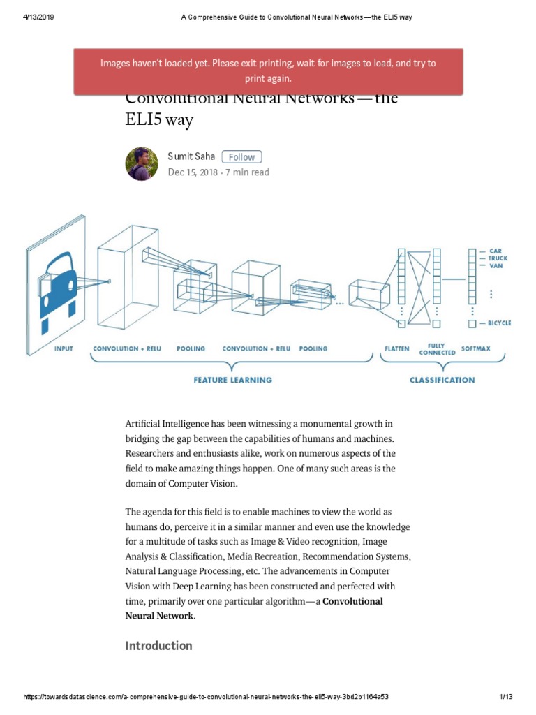 ELI5 Guide to Convolutional Neural Networks | PDF | Artificial Neural ...