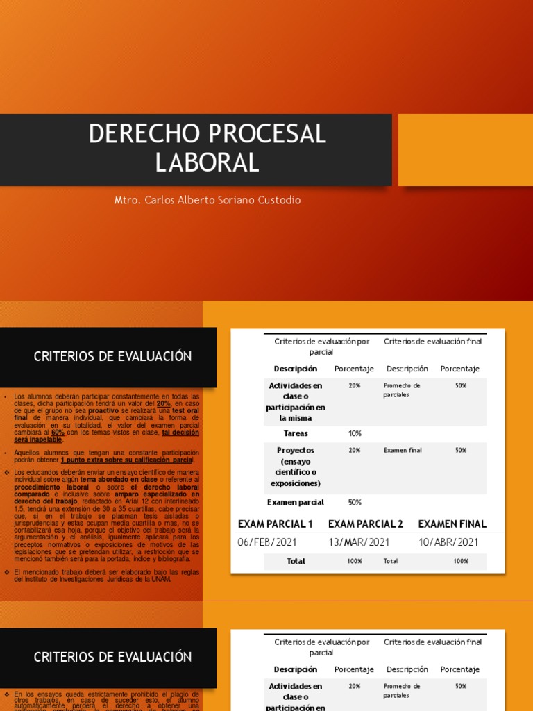 Derecho Procesal Laboral - Clases | PDF | Ley procesal | Derecho laboral