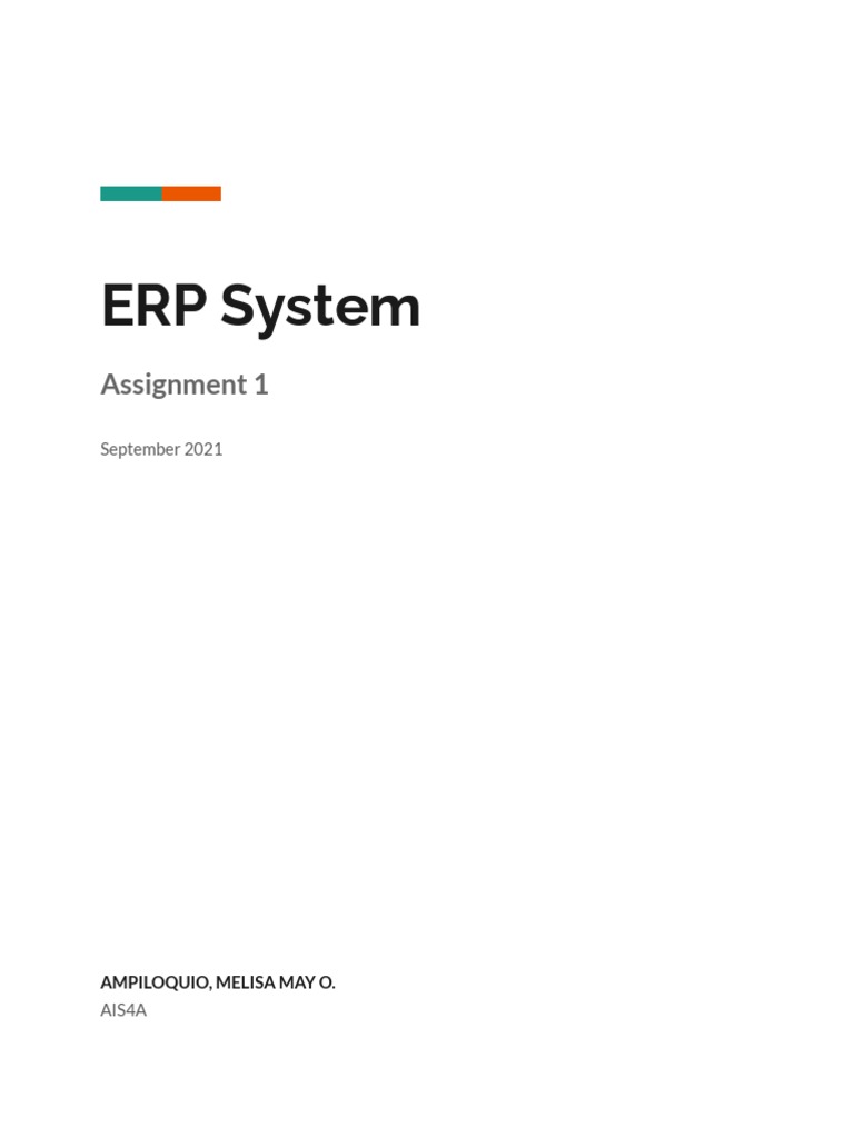 Assignment 1 ERP System | PDF | Enterprise Resource Planning | Procurement