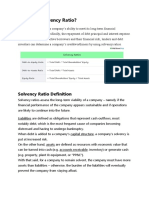 What Are Solvency Ratios