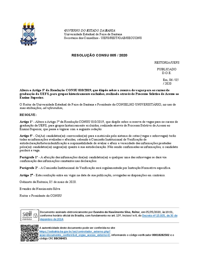 Sisu221 - Resolucao Consu 005 2020 | PDF | Justiça | Crime e Violência