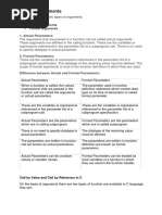 Function Arguments: Actual Arguments Formal Arguments