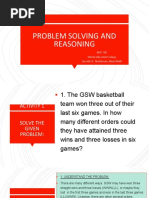 Problem Solving and Reasoning: MAT 100 Manila Adventist College Gezelle Q. Abellanosa, Maed-Math