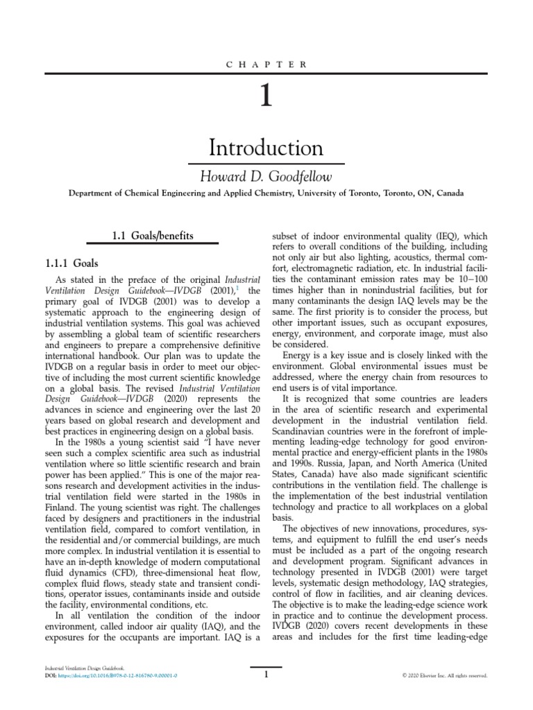 Chapter 1 Introduction 2020 Industrial Ventilation Design