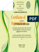 Certificate of Appreciation: Cynthia M. Estonido
