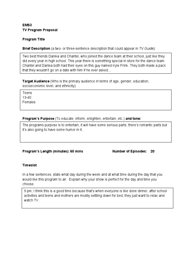 Dance Team Drama: A TV Show Proposal | PDF