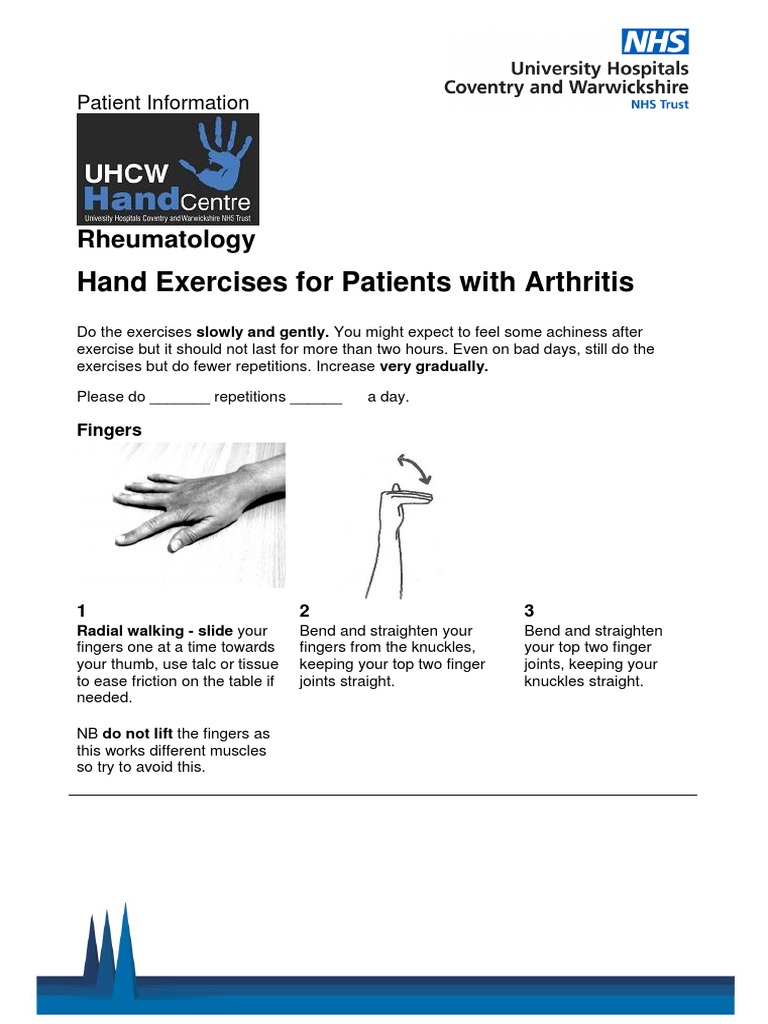 Arthritis Hand Exercise Guide | PDF | Hand | Elbow
