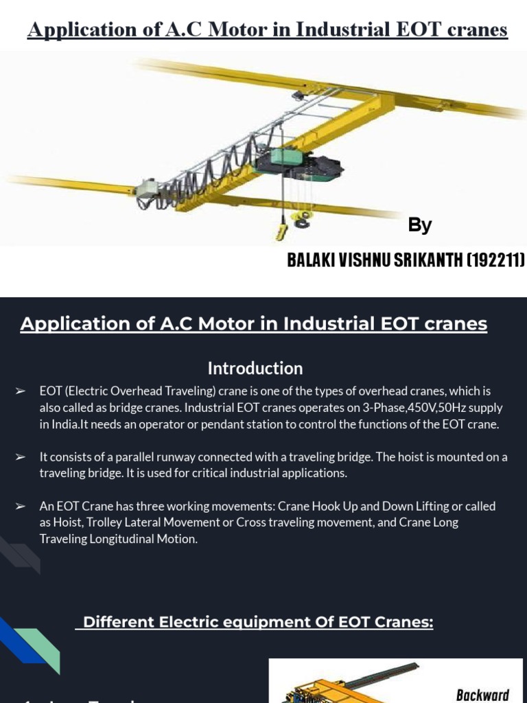 A.C Motors in EOT Crane Operations | PDF | Electric Motor | Crane (Machine)