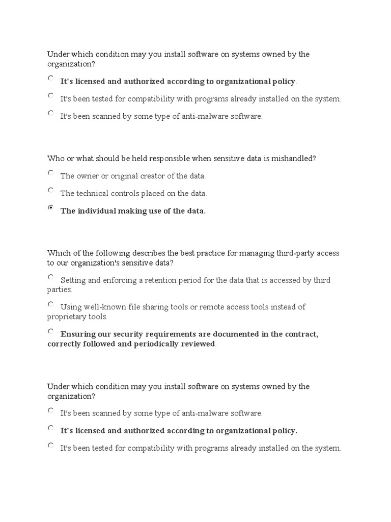 Software Installation and Data Security Guidelines | PDF