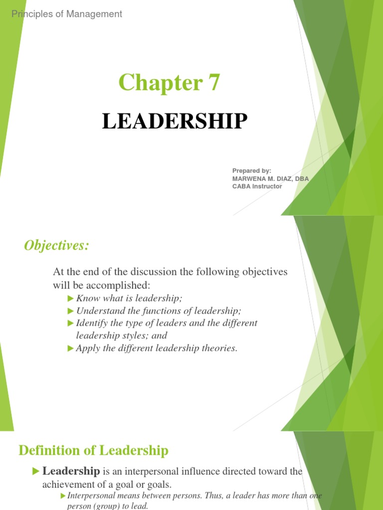 Chapter 7 Leadership | PDF | Leadership | Transformational Leadership