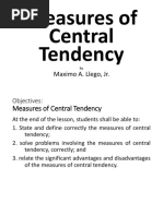 Measures of Central Tendency: Maximo A. Llego, JR