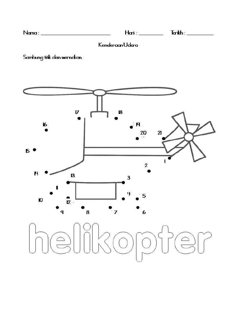 Lembaran Kerja - Sambung Titik Dan Warnakan | PDF