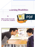 Learning Disabilities: by Priya Mary Paulose 1 Year M.SC Nursing